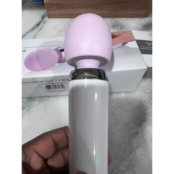 Brookstone Compact Personal Massager Water-Resistant Handheld Pink White - Picture 7 of 10